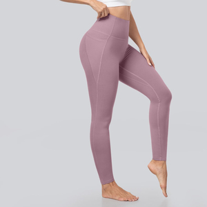 Team <b>Builder</b> Custom Women's High Waist Yoga Leggings Side Phone Pockets Compression Gym Fitness Running Workout Satin Quick Dry - Product Image 3