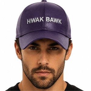 Unisex Leather Baseball <b>Cap</b> Premium Leather Adjustable Embroidered Logo 6-Panel Adjustable Fit Comfortable Daily Wear Fashion - Product Image 1