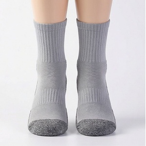 Gray Crew <b>Socks</b> Solid Color Knitted Breathable Cotton Polyester Spandex Adult Casual Daily Wear Spring Season - Product Image 1