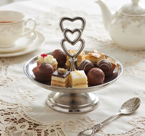 Artisanal Stainless Steel Heart Shape Handle <b>Cake</b> Stand Reusable Round Pedestal Cheese Display Tray For Party Serving <b>Weddings</b> - Product Image 6