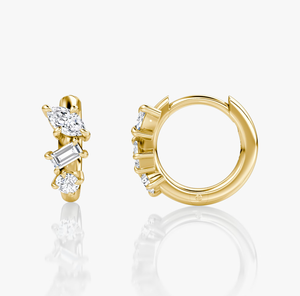 <b>Hoops</b> Earrings Diamond Earrings Gold and <b>Silver</b> Earrings Natural and Lab Grown Diamonds Earrings <b>Hoops</b> Fine Jewelry for Women - Product Image 5