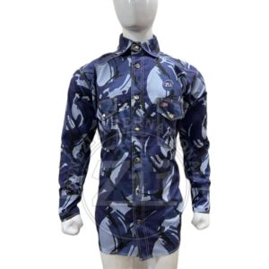 Camisa de Trabajo Unisex Azul Marino Camuflaje 2026, Corte Regular, Antiestática, para Fábrica/Taller, Protección Contra Incendios, con Respirador, para Soldadura - Product Image 3
