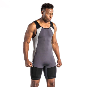 Combinaison de lutte unisexe jaune ajustée 100% polyester extensible imprimée par décharge 140g, vêtement de sport de combat une pièce taille adulte - Product Image 4