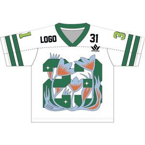 Custom American Football Jersey V-Neck Short Sleeve Sublimated 100% Polyester Adult Moisture Wicking Team Numbers - Product Image 2