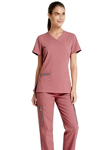 Tenues médicales de soins infirmiers de haute qualité 2025, ensembles de blouses médicales à col en V, ensembles d'uniformes d'hôpital, ensembles de blouses de soins infirmiers à manches courtes - Product Image 6