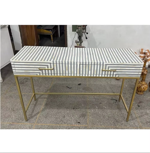 Diseño moderno, nueva consola con incrustaciones de hueso, patrón Floral, relleno de resina negra, cajones delanteros ajustables, asiento multiusos, Escuela de entrada - Product Image 6