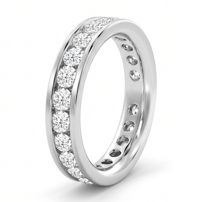 Anillo de Eternidad con Diamantes, Corte Brillante Redondo, Joyería Fina Clásica, Anillo de Compromiso, Diamantes Naturales y Cultivados en Laboratorio - Product Image 1