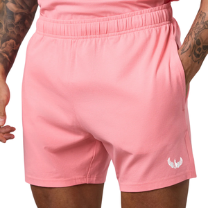 <b>Mens</b> Solid Eco-Friendly Pink Jersey <b>Shorts</b> <b>Elastic</b> <b>Waist</b> Casual Athletic Gym Running Fitness Summer Sports Activewear Quick Dry - Product Image 1