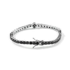 Classic 925 Silver Tennis Bracelet With Round Brilliant Cut Black Diamonds Prong Set Unisex Everyday Wear - Product Image 1