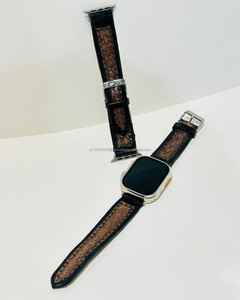 Western Style Handmade Real Genuine Tooled Leather <b>Smart</b> <b>Watch</b> <b>Band</b> Strap Personalized Top Sale Custom Cowboy Unisex <b>Watch</b> <b>Bands</b> - Product Image 3