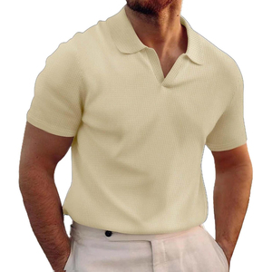 Polo de Manga Corta para Hombre, Color Verde Claro, Tejido de Punto, Estilo Casual Elegante, Transpirable, Corte Regular, Tela de Algodón - Product Image 6
