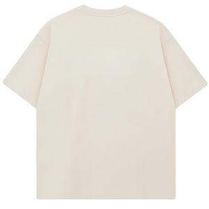 Men Oversized Neutral T Shirt Short Sleeve Crew Neck Cotton Casual Streetwear Top <b>Small</b> <b>Chest</b> Logo Print Summer Tee - Product Image 2