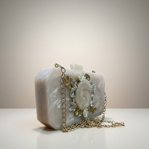 Bolso de Mano de Diseño, Impermeable, con Diamantes y Perlas, para Mujer, Uso Nocturno - Product Image 3