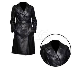 เสื้อโค้ทหนังแกะผู้หญิงทรงยาว แฟชั่นเสื้อแจ็คเก็ตฤดูหนาวแบบเต็มตัวพร้อมเข็มขัด แฟชั่นฤดูหนาว - Product Image 5