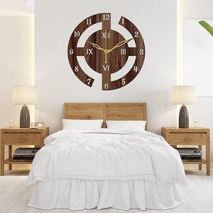 Natural Wooden <b>Clock</b> Budget Friendly Stylish <b>Wall</b> <b>Clock</b> for Living Room <b>Bedroom</b> Office Natural Wooden <b>Wall</b> <b>Clock</b> - Product Image 4
