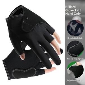 Nuevos Guantes de Billar de Lujo con Logotipo Personalizado al por Mayor, de 2 Dedos, Elásticos, Negros, para Deportes al Aire Libre, Paquete al por Mayor - Product Image 4