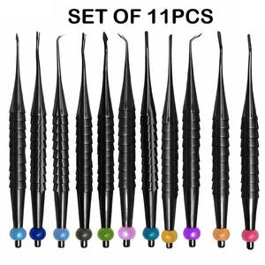 Ensemble de 11 instruments dentaires en acier inoxydable pour extraction de dents et chirurgie buccale, comprenant élévateurs de racine PDL, proximateurs et spades luxatrices - Product Image 3