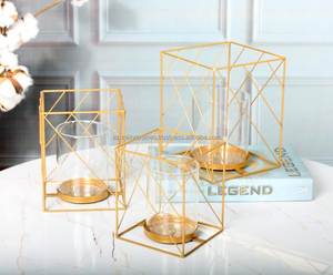 New Arrival High <b>Gold</b> Plated Iron Wire <b>Lantern</b> Candle Holder Stand for Indoor Christmas Decor Handmade Durable Eco-Friendly - Product Image 3