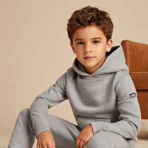 Conjuntos Deportivos de Algodón 100% Personalizados al por Mayor para Niños, Sudadera con Capucha y Pantalones Deportivos Bonitos para Otoño e Invierno, Ropa Deportiva Informal de Alta Calidad - Product Image 5