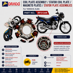 Conjunto de Placa de Bobina de Estator Yamaha Albao, Calidad de Exportación para Repuestos de Motocicletas en India, Oroado - Product Image 5