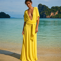 Robe de Demoiselle d'Honneur Convertible Métallique pour Femme, Bustier, Longue, Fendue, Respirante, Écologique, Taille Naturelle, pour Soirée et Cérémonie