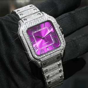 Nuevo y Elegante Reloj Hip Hop con Incrustaciones de Diamantes de Imitación Color D VVS, Automático, Pasa el Test de Diamantes - Product Image 6