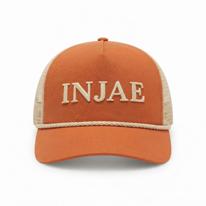 Gorra Trucker de 5 Paneles con Cordón, Color Naranja, Personalizada al por Mayor, con Bordado 3D, para Playa y Bodas, Unisex para Adultos - Product Image 1