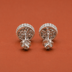 Boucles d'oreilles pendantes en argent sterling S925 plaqué rhodium avec moissanite taille brillant rond et design halo – Bijoux tendance pour femme - Product Image 4
