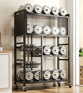 OEM/ODM Vietnam Multi Layer Fruit <b>Vegetable</b> Storage Rack with Wheels Floor to Ceiling Kitchen Organizer - Product Image 3