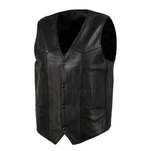 Gilet en cuir véritable pour l'hiver, coupe confortable, conçu pour un usage quotidien, facile à superposer et au style durable. - Product Image 3
