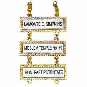 Barre de col en nacre pour gravure, barres dorées bordées de strass pour gravure, BARRE DE COL LUXE AVEC GRAVURE - Product Image 1
