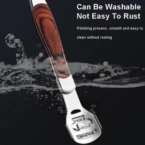 ตะไบขัดเท้าด้ามไม้สีธรรมชาติ กำจัดหนังด้าน ขจัดหนังกำพร้า ตะไบขัดหนังด้านเท้า พร้อมใบมีด 10 ชิ้น ชุดขูดเท้า - Product Image 4