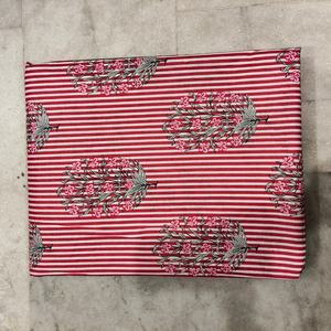 Tela de Algodón Estampada de Primera Calidad con Diseño Floral y Rayas, Textil Indio al por Mayor, Diseño Floral a Rayas Ecológico - Product Image 4