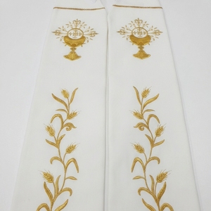 Estola de clérigo blanca bordada, vestimenta litúrgica cristiana para sacerdote, escapulario de tela personalizado para iglesia - Product Image 3
