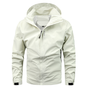 Chaqueta de lujo para hombre estilo safari con capucha y cremallera, impermeable, lavada, teñida, cortavientos, de diseñador, para primavera, al por mayor - Product Image 3