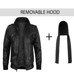 Latest Hot Selling Premium Quality Custom Design Red Real Leather Jacket Streetwear Square Collar Leather Outdoor Jacket <b>Men's</b> - Product Image 2