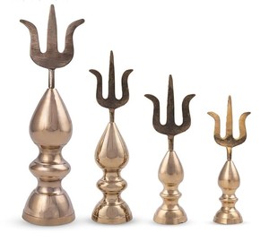 Soporte de latón artesanal para el ídolo Trishul, para la decoración espiritual del templo en el hogar - Product Image 5