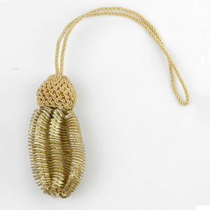 Nudos de Espada Británicos Marrones, Borlas de Hilo Metálico al por Mayor, Borlas Metálicas Doradas para Vestimenta Religiosa y Decoración de Iglesia - Product Image 1