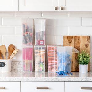 Grandi Contenitori Impilabili in Plastica con Coperchio a Cerniera, Scatole Verticali con Coperchio Ribaltabile per Organizzazione Casa e Ufficio - Product Image 3