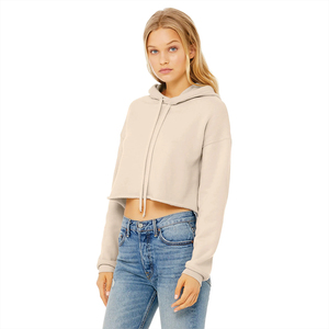 Women's <b>Navy</b> Cropped Printed Hoodie Soft Fleece Pullover Long Sleeve Stylish Midriff Casual Daily Wear Comfortable Winter - Product Image 2