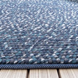 Alfombra de Lana Azul Hecha a Mano – Tejido Texturizado con Diseño Moderno y Minimalista, Alfombra Suave y Resistente - Product Image 6