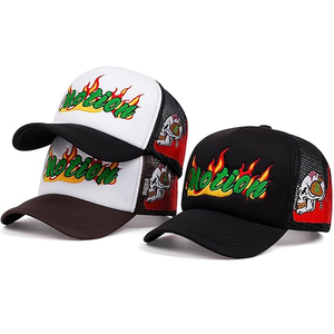 Customize Your Own Logo Embroidered Foam Front Mesh Back Trucker Hats Cap Black Two Tone Vintage Trucker Hats Foam Trucker Hat - Product Image 5