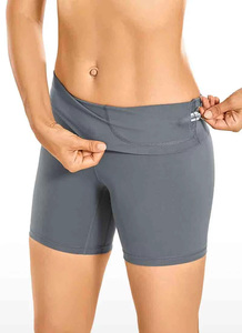 High Waist Seamless Yoga Shorts For Women Solid Color Spandex Nylon Fitness Workout Active Wear Short Length Elastic Waist - Product Image 5