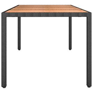 Grande Set da Giardino in Rattan PE Nero Resistente con Tavolo con Piano in Legno - Product Image 4