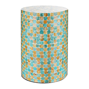 Table basse artisanale écologique en nacre avec cadre en bois, incrustation durable, style bohème, mobilier de salon, fabriqué au Vietnam - Product Image 1