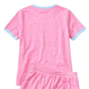 Ensemble de survêtement unisexe Jack and Jill, t-shirt à manches courtes et short assortis, vêtements décontractés pour la maison, streetwear imprimé, vente en gros OEM en vrac - Product Image 6