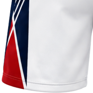 Shorts de volley-ball blancs, rouges et bleus, uniforme d'équipe athlétique, bas de tenue pour les entraînements et les matchs, vêtements de sport légers pour le volley-ball - Product Image 3