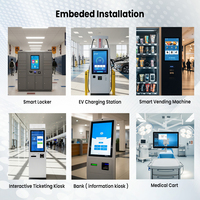 Options de montage multiples, écran tactile multipoint PCAP de 21,5 pouces avec cadre arrière en aluminium et façade en plastique pour les kiosques et les secteurs de la libre-service