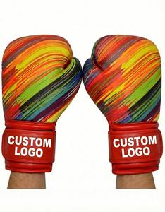 Gants de boxe en cuir personnalisés avec logo imprimé, lacets, doigts entièrement couverts, évacuation de l'humidité, entraînement - Product Image 1