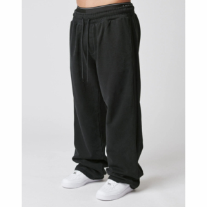 Low Moq 2 Custom Men 100% Cotton Material Made Baggy Pants Manufacturer Oem Streetwear Mens Wide Leg Cotton Flared Pants - Product Image 4